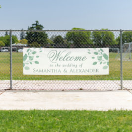 ユーカリ葉スエレガント歓迎結婚ズ 横断幕