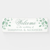 ユーカリ葉スエレガント歓迎結婚ズ 横断幕 (横)