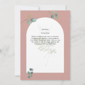 ユーカリ葉スオーバーレイ結婚アーチズ 招待状 (裏面)