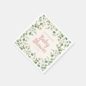 ユーカリ葉スガールベイビーシャワー スタンダードカクテルナプキン (角)