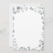 ユーカリ葉スガールベイビーシャワー 招待状 (裏面)