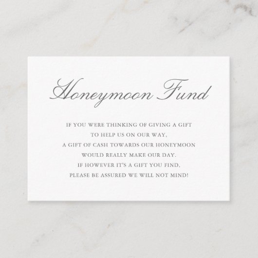 ユーカリ葉スグリーの結婚ハネムーン基金 エンクロージャーカード (正面)