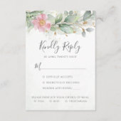 ユーカリ葉スグリーピンクフローラ結婚ズ 出欠カード (正面)