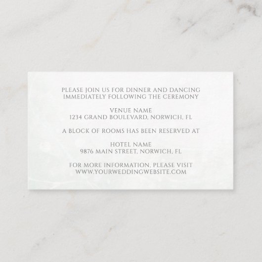 ユーカリ葉スグリーフローラエレガントな結婚式 エンクロージャーカード (裏面)