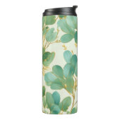 ユーカリ葉スグリーンアンド金ゴールドデザイン タンブラー (回転左)