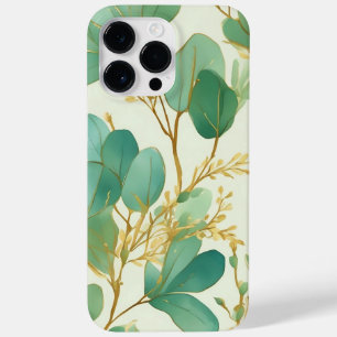 ユーカリ葉スグリーンアンド金ゴールドデザイン Case-Mate iPhone 14 PRO MAXケース
