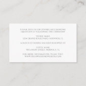 ユーカリ葉スグリー金ゴールドエレガントな結婚式 エンクロージャーカード (裏面)