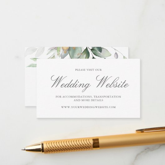 ユーカリ葉スグ金ゴールド結婚サイト エンクロージャーカード (正面/裏面インサイチュ)