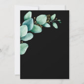 ユーカリ葉スブラックウェディング日付を保存 セーブザデート (裏面)