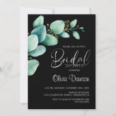 ユーカリ葉スブラックブライダルシャワー 招待状 (正面)