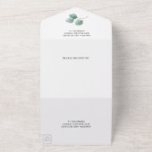 ユーカリ葉スブランチ結婚リーフ オールインワン招待状 (外側)