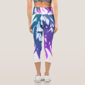 ユーカリ葉スブルー紫ハイウェイストキャプリス カプリレギンス (裏面)