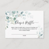 ユーカリ葉スベイビーシャワーおむつラッフルカード エンクロージャーカード (正面)