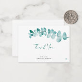 ユーカリ葉スモダンシッ感謝していクスクリプト ノートカード (正面/裏面インサイチュ)