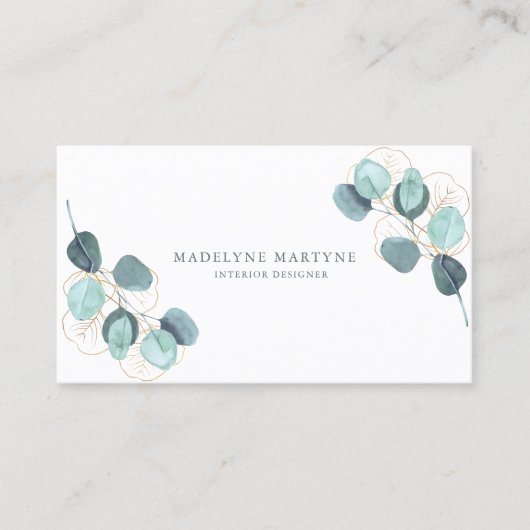 ユーカリ葉スモダンボエレガントタニカル 名刺 (正面)