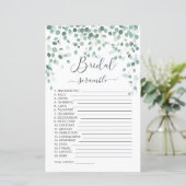 ユーカリ葉スワードスクランブルブライダルシャワーゲーム (スタンド正面)