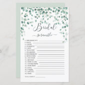 ユーカリ葉スワードスクランブルブライダルシャワーゲーム (正面/裏面)