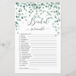 ユーカリ葉スワードスクランブルブライダルシャワーゲーム