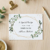 ユーカリ葉ス幾何ブライダルシャワーレシピ ポストカード