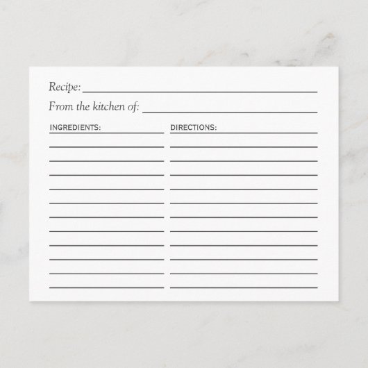 ユーカリ葉ス幾何ブライダルシャワーレシピ ポストカード (裏面)