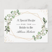 ユーカリ葉ス幾何ブライダルシャワーレシピ ポストカード (正面)