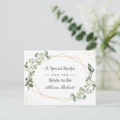 ユーカリ葉ス幾何ブライダルシャワーレシピ ポストカード (スタンド正面)
