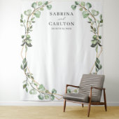 ユーカリ葉ス幾何結婚写真背景 タペストリー (インサイチュ)