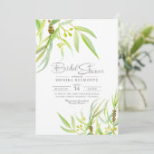 ユーカリ葉ス水カラーブライダルシャワー 招待状 (スタンド正面)