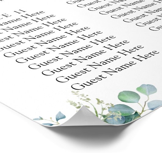 ユーカリ葉ス結婚の座席表ポスター ポスター (角)