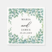 ユーカリ葉ス結婚の スタンダードカクテルナプキン (正面)