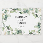 ユーカリ葉ス結婚の スパークリングワインラベル (シングルラベル)