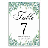 ユーカリ葉ス結婚の テーブルナンバー (裏面)