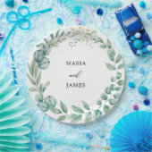 ユーカリ葉ス結婚の ペーパープレート (パーティー)