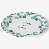 ユーカリ葉ス結婚の ペーパープレート (アングル)