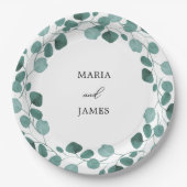 ユーカリ葉ス結婚の ペーパープレート (正面)