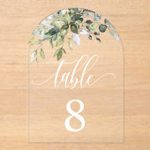 ユーカリ葉ス結婚イベントシーティングテーブルカード アクリル招待状 (正面)
