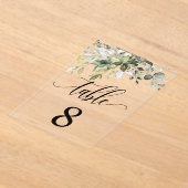 ユーカリ葉ス結婚イベントシーティングテーブルカード アクリル招待状 (レイダウン)