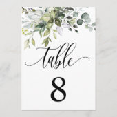 ユーカリ葉ス結婚イベントシーティングテーブルカード 招待状 (裏面)