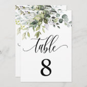 ユーカリ葉ス結婚イベントシーティングテーブルカード 招待状 (正面/裏面)
