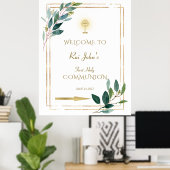 ユーカリ葉ス聖体歓迎サイン ポスター (ホームオフィス)