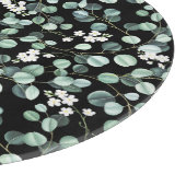 ユーカリ葉ス:白い花模様 カッティングボード (角)