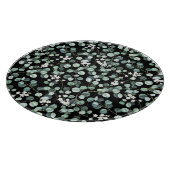 ユーカリ葉ス：白い花模様 カッティングボード (角)