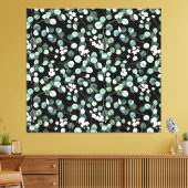 ユーカリ葉ス：白い花模様 キャンバスプリント (インサイチュ (リビング))