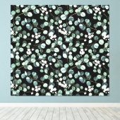 ユーカリ葉ス：白い花模様 キャンバスプリント (インサイチュ (ウッドフロア))