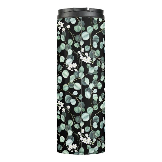 ユーカリ葉ス:白い花模様 タンブラー (裏面)