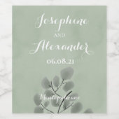 ユーカリ葉テーマ ワインラベル (シングルラベル)