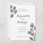 ユーカリ葉テーマ 招待状 (正面)