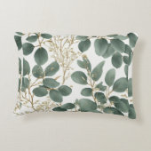 ユーカリ葉パターン アクセントクッション (裏面)