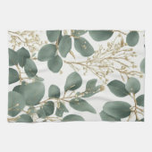ユーカリ葉パターン キッチンタオル (横)