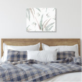 ユーカリ葉パターン キャンバスプリント (インサイチュ (寝室))